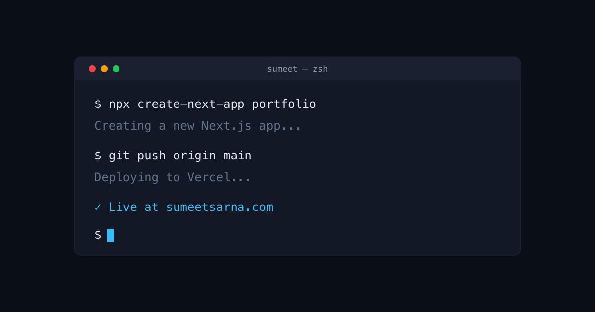 Terminal: creating and deploying this site